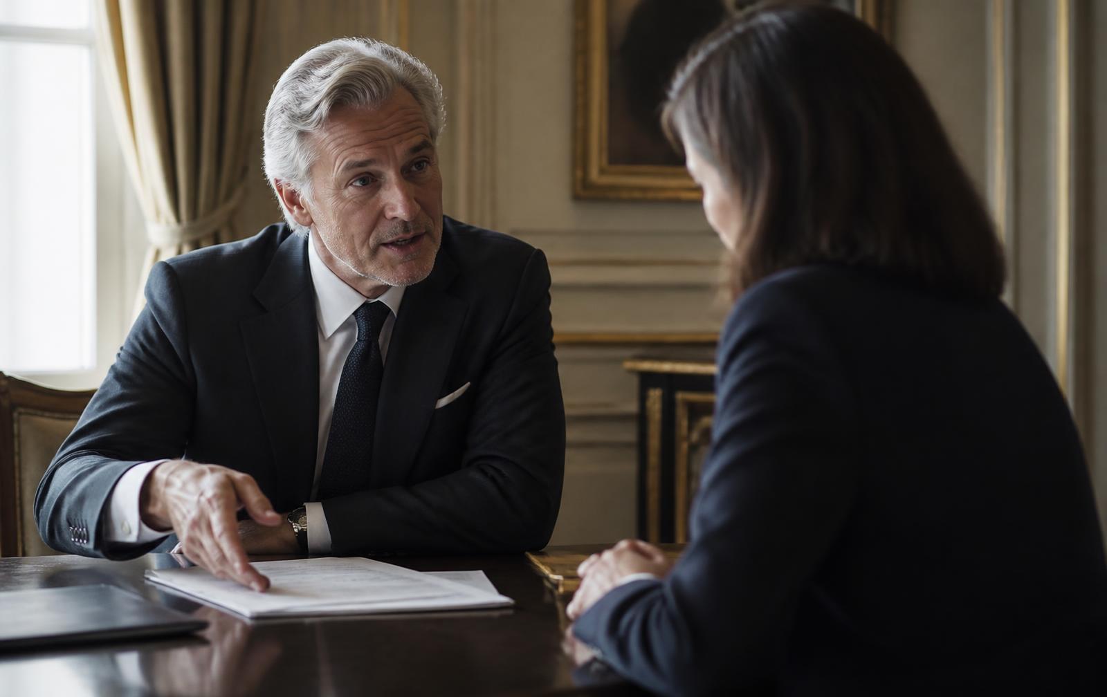 Advisor reviewing a practice deal with a buyer